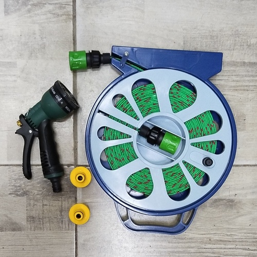 Flat Hose With Spray Nozzle Magic Hose 50 Feet Best Garden Pipe for watering and showering Garden pipe reel