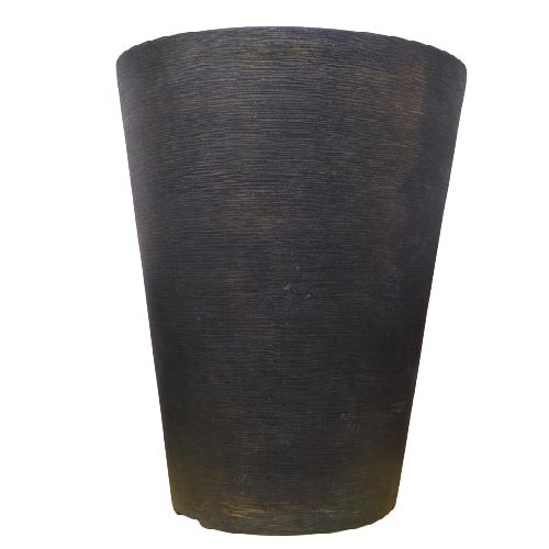 Muddy Hands Bronze Wooden Barrel Effect Plant Pot Round Plastic Planter Outdoor Garden Flower khubsorat gamla